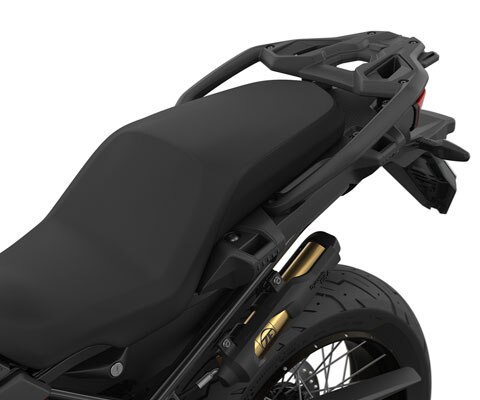 We see the seat of the F 850 GS.