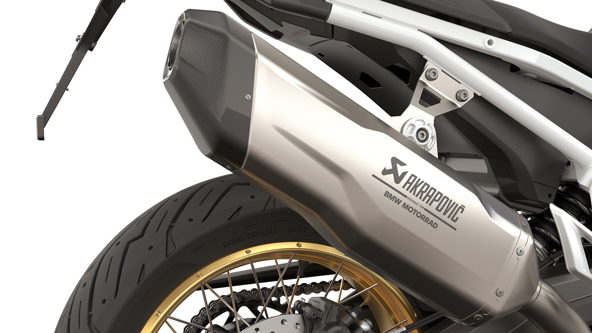 La F 900 GS de BMW Motorrad avec silencieux arrière Akrapovič