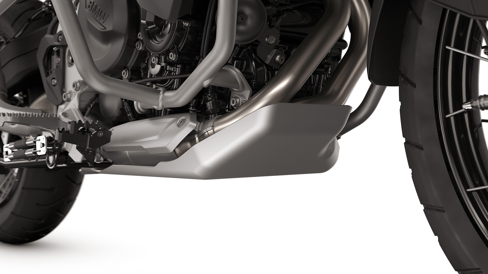 Le pare-moteur en aluminium de série de la F 900 GS Adventure de BMW Motorrad
