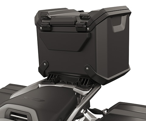 Porte-bagages et support de valise avec valise en aluminium noire et topcase noir