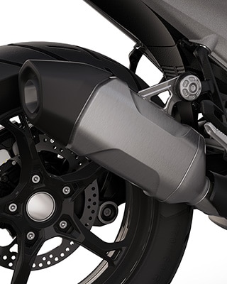 Le silencieux arrière de série de la R 1300 GS de BMW Motorrad