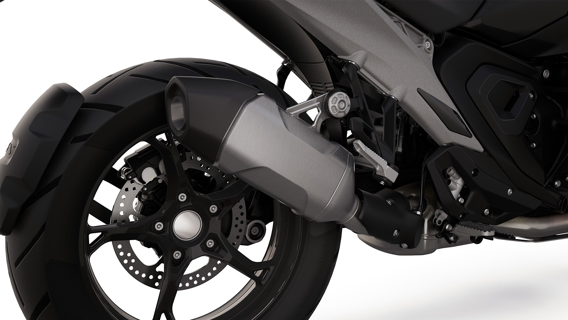 Le silencieux arrière de série de la R 1300 GS de BMW Motorrad