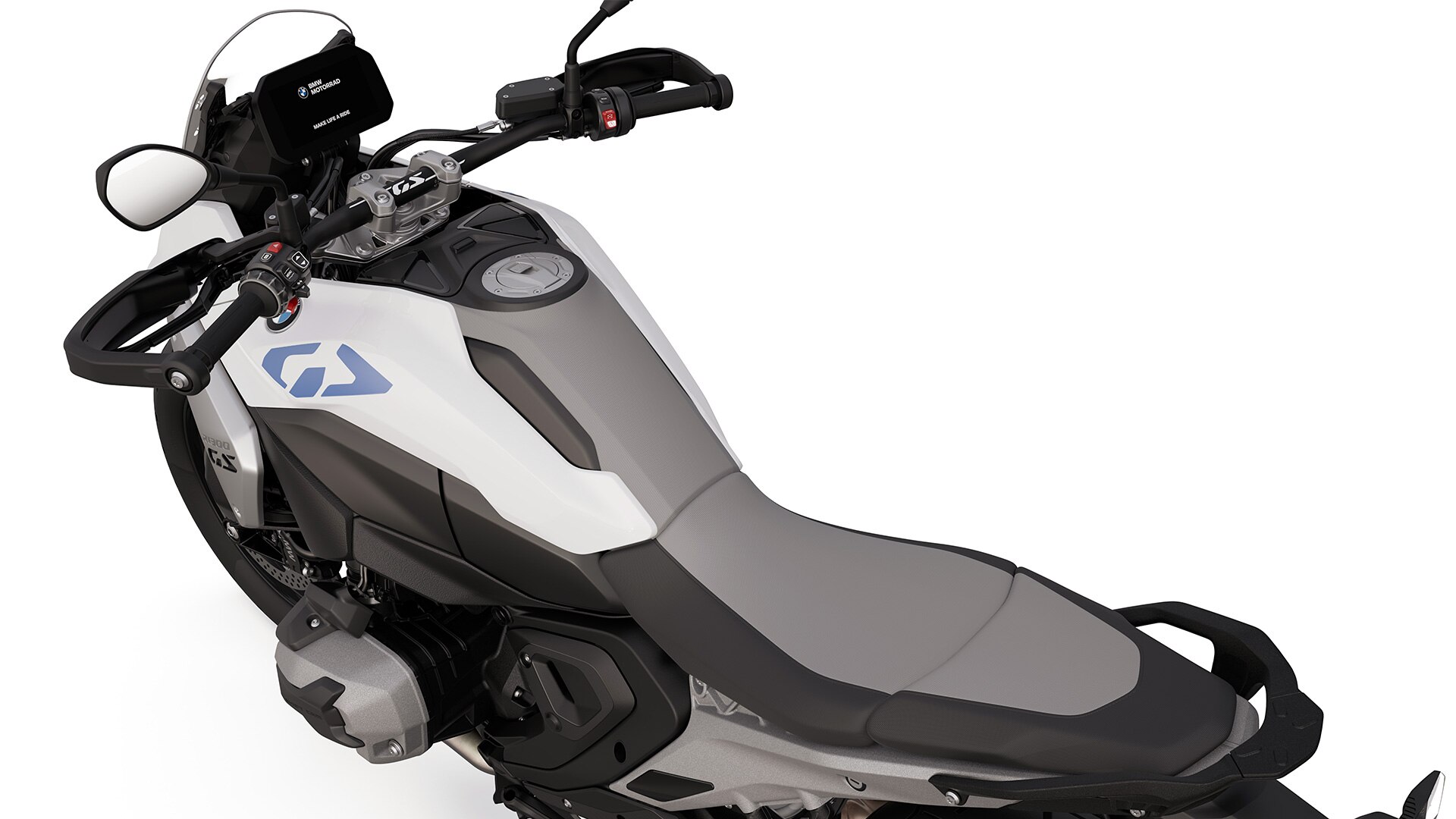 La ligne fluide reliant le réservoir et la selle de la R 1300 GS de BMW Motorrad