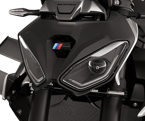 Dual-flow LED headlight of the M 1000 R from BMW Motorrad