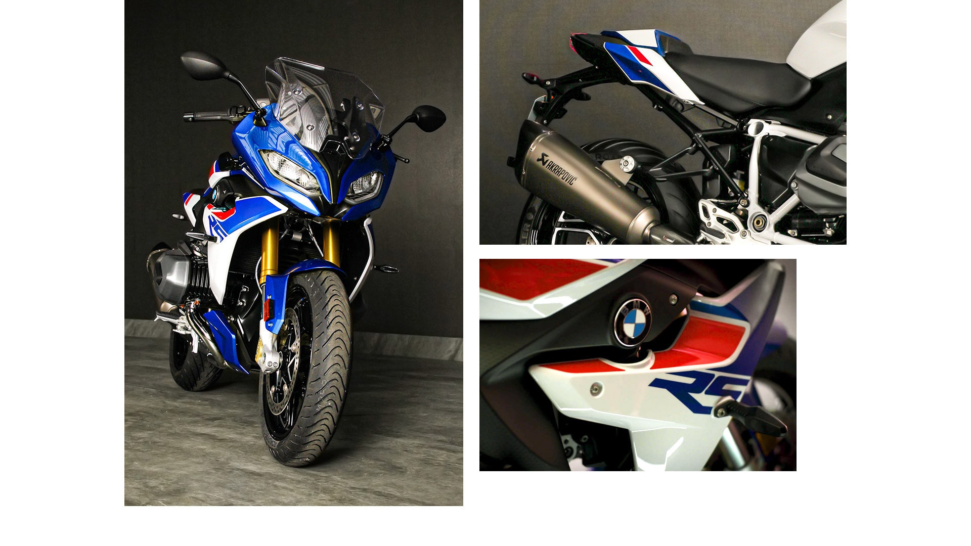 Collage de la R 1250 RS avec des points forts visuels
