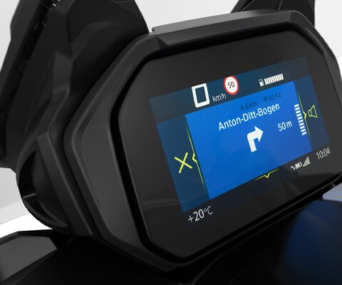 Écran TFT avec système BMW Motorrad Connectivity.