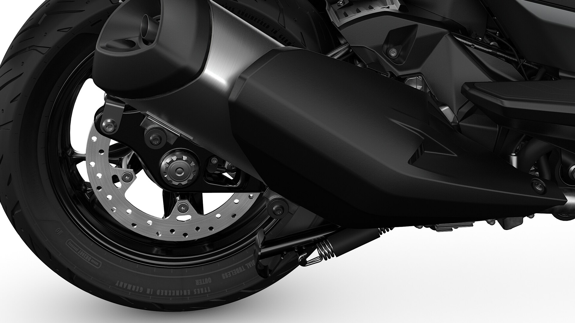 Système d’échappement et de freinage du C 400 GT.