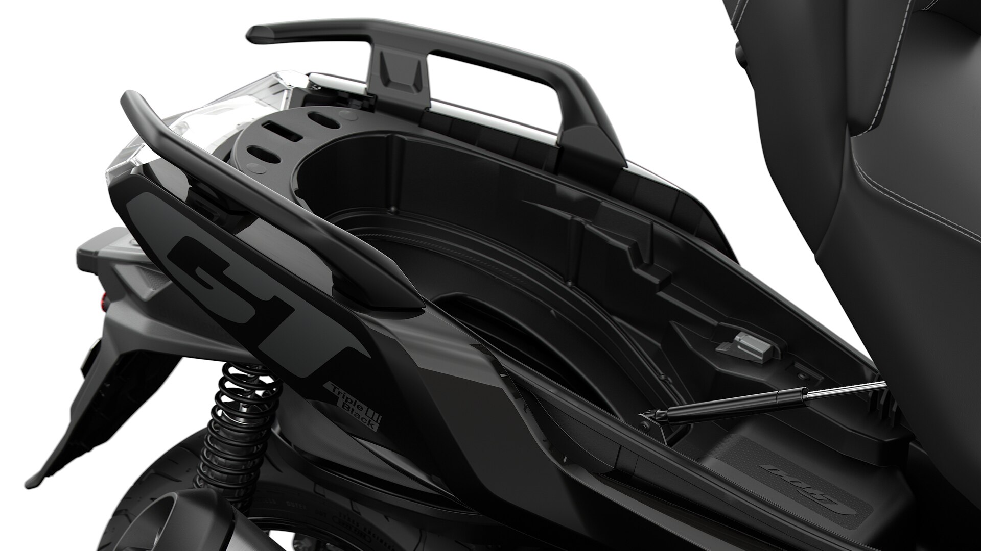 Compartiment de rangement flexcase ouvert du C 400 GT.