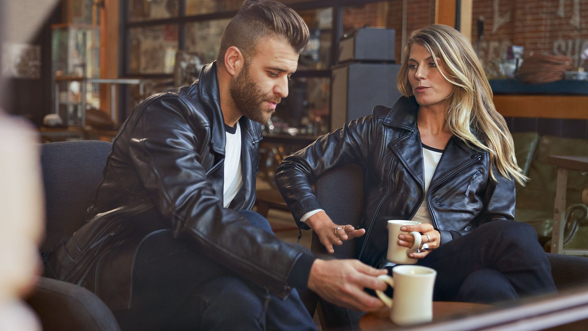 Veste en cuir FlatTwin pour hommes et veste en cuir FlatTwin pour femmes.