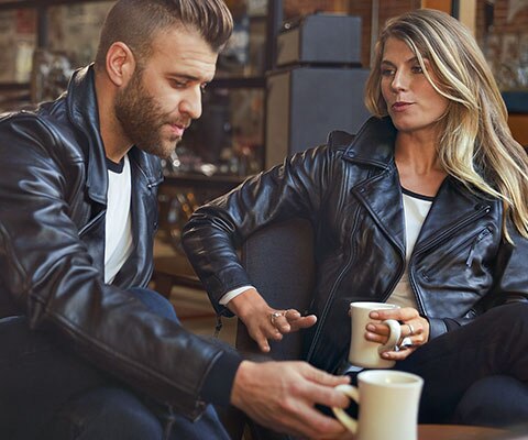 Veste en cuir FlatTwin pour hommes et veste en cuir FlatTwin pour femmes.