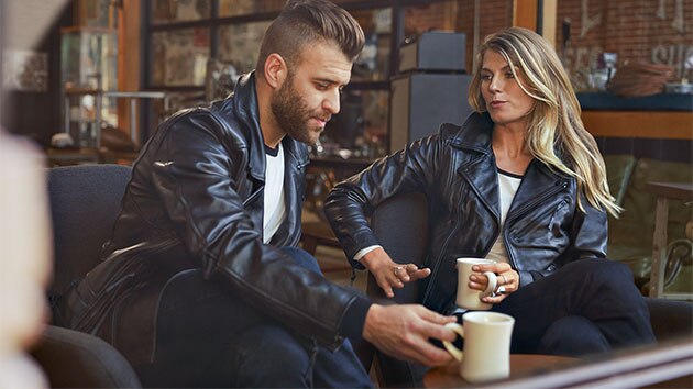 Veste en cuir FlatTwin pour hommes et veste en cuir FlatTwin pour femmes.